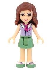 frnd0074 Friends Olivia (Light Nougat) - Sand Green Skirt, Lavender Top with Red Cross Logo and Scarf