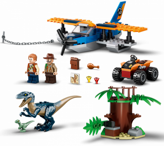 LEGO® Jurassic World 75942 Velociraptor: Záchranná mise s dvouplošníkem