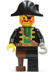 pi002 Captain Red Beard - Plain Pirate Hat