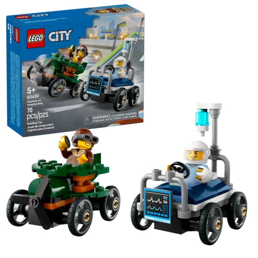 LEGO® City 60459 Pretekársky balíček: Lietadlo vs. nemocničné lôžko