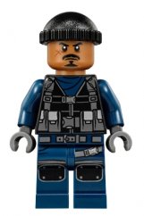 jw033 ACU Guard - Male, Black Knit Cap, Medium Nougat Head