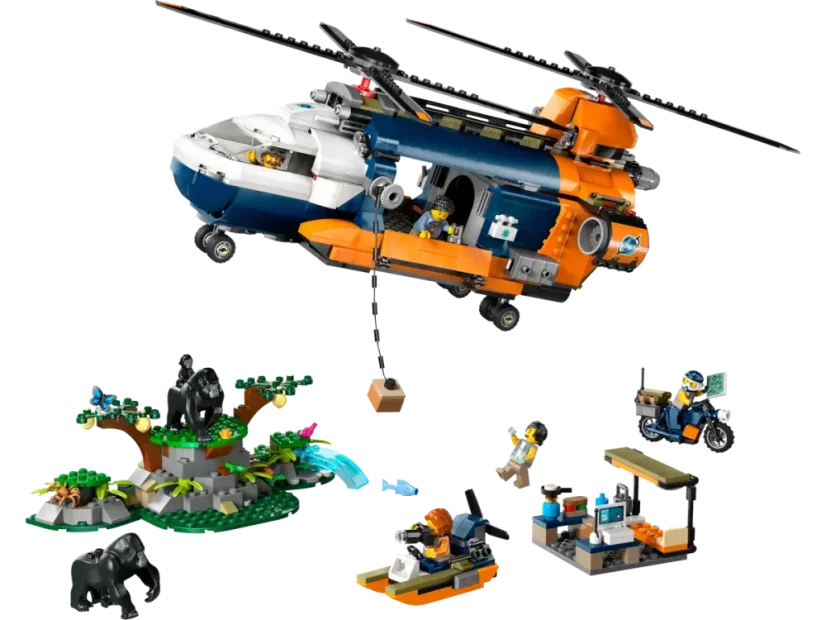 LEGO® City 60437 Helikoptéra na prieskum džungle v základnom tábore