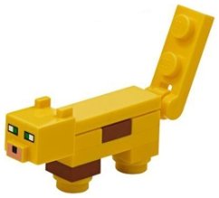 mineocelot02 Minecraft Ocelot (Yellow Plate, Round 1 x 1 Feet) - Brick Built