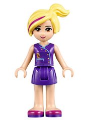 frnd0096 Friends Natasha - Dark Purple Skirt, Dark Purple Top with Comb