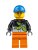 cty0543 Xtreme Powerboat Driver, Female, Black Racing Jacket, Orange Legs, Blue Seamed Cap