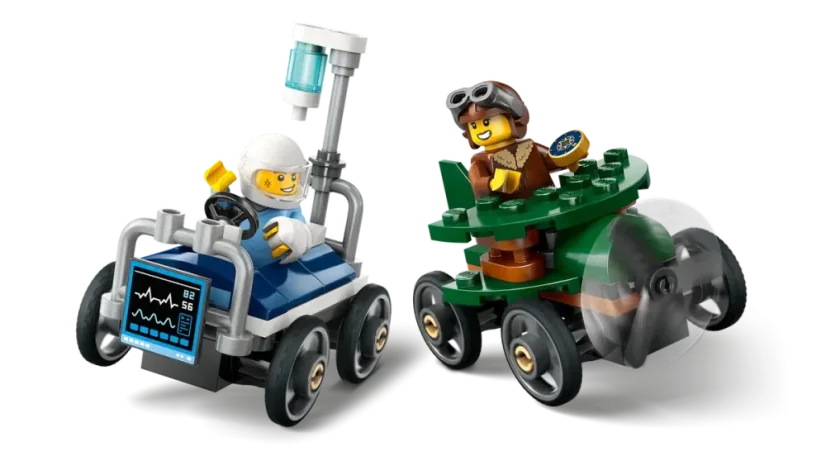 LEGO® City 60459 Pretekársky balíček: Lietadlo vs. nemocničné lôžko