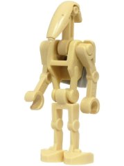 sw1320 Battle Droid - Tan, Angled Arms, Light Bluish Gray Clip on Back