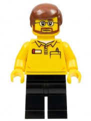 cty0578 LEGO Store Employee, Black Legs, Beard and Glasses