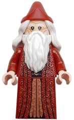hp488 Albus Dumbledore - Dark Red Robe, White Hair, Printed Arms