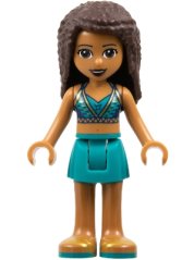 frnd0312 Friends Andrea - Dark Turquoise Skirt, Dark Blue Top