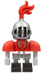 nex049 Macy Bot - Red Shoulders, Flat Silver Helmet