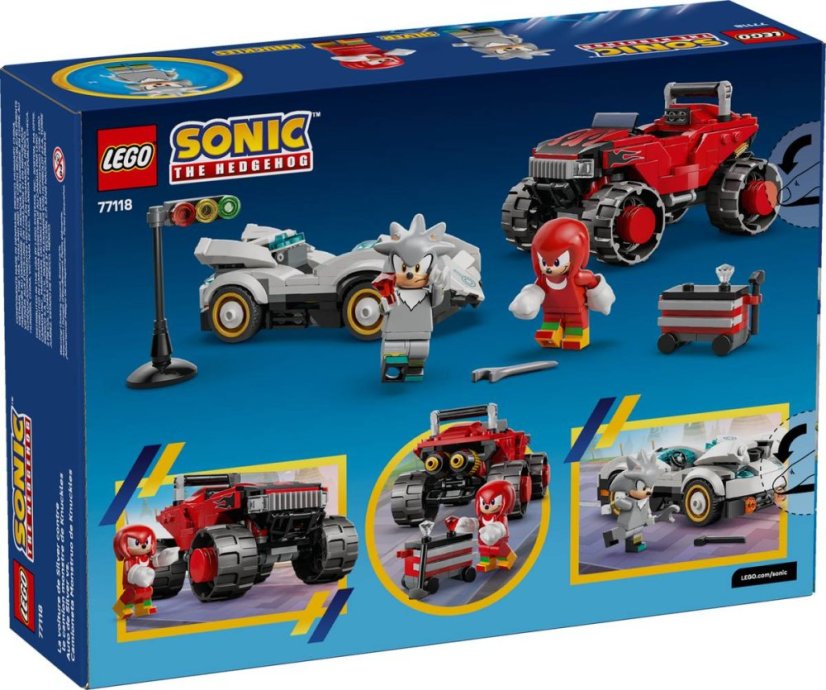 LEGO® Sonic the Hedgehog™ 77118 Silver a jeho auto vs. Knuckles a jeho monster truck