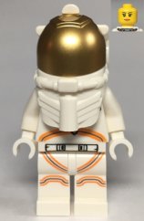 cty1064 Astronaut - Female, White Spacesuit with Orange Lines, Closed Mouth Smile