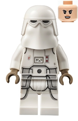 sw1178 Snowtrooper - Female, Printed Legs, Dark Tan Hands, Light Nougat Head, Angry Smile