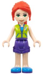 frnd0349 Friends Mia - Dark Purple Shorts, Lime Jacket Top, Red Hair