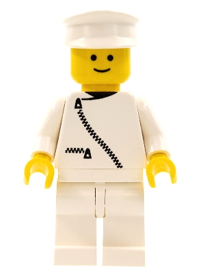 zip028 Ambulance Driver, White Cap, White Jacket with Zipper, White Legs