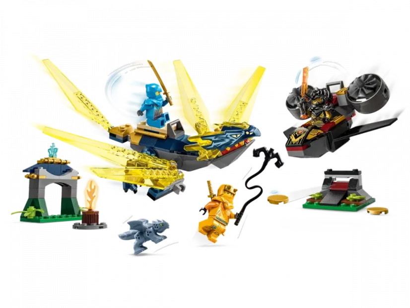 LEGO® NINJAGO® 71798 Nya a Arin - bitva na hřbetě dračího mláděte