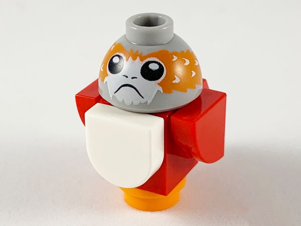 Porg04 Porg, Star Wars with Red Wings and Tail - Brick Built