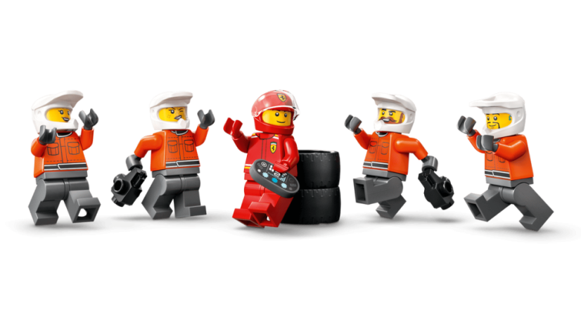 LEGO® City 60443 F1® Pit stop i mechanicy z bolidem Ferrari