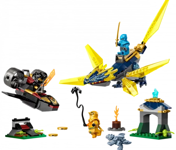 LEGO® NINJAGO® 71798 Nya i Arin — bitwa na grzbiecie małego smoka