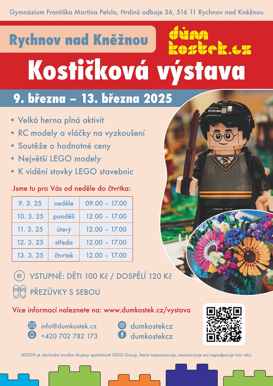 Kostičková výstava LEGO stavebnic Důmkostek.cz v Rychnově nad Kněžnou