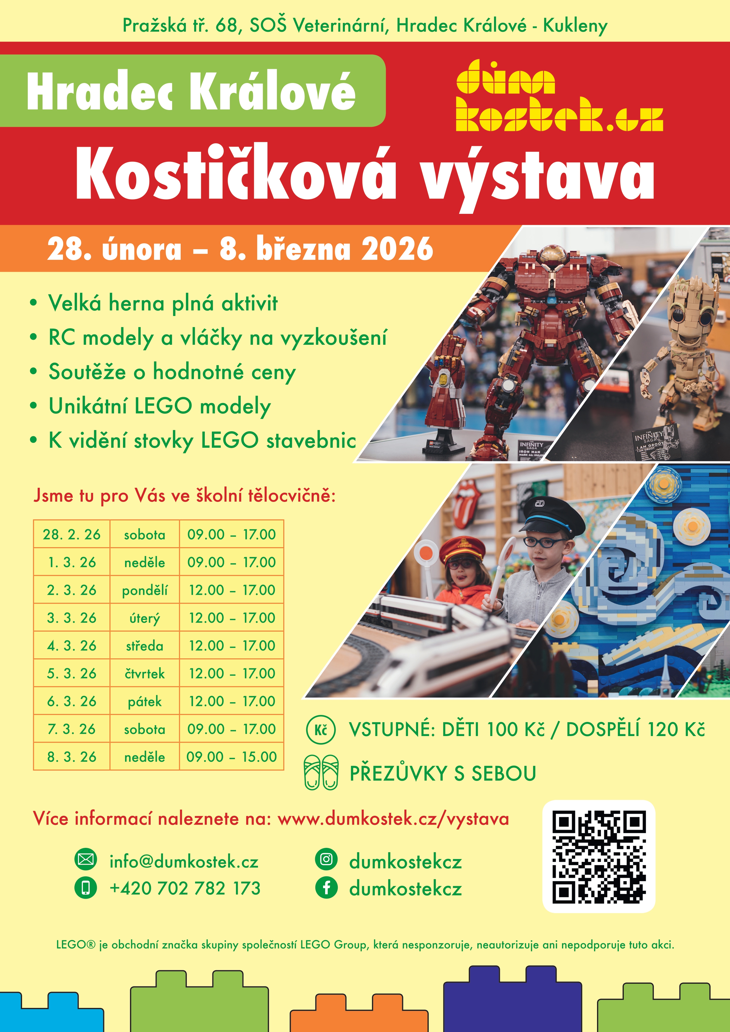 Kostičková výstava LEGO stavebnic Důmkostek.cz v Hradci Králové Jaro 2026