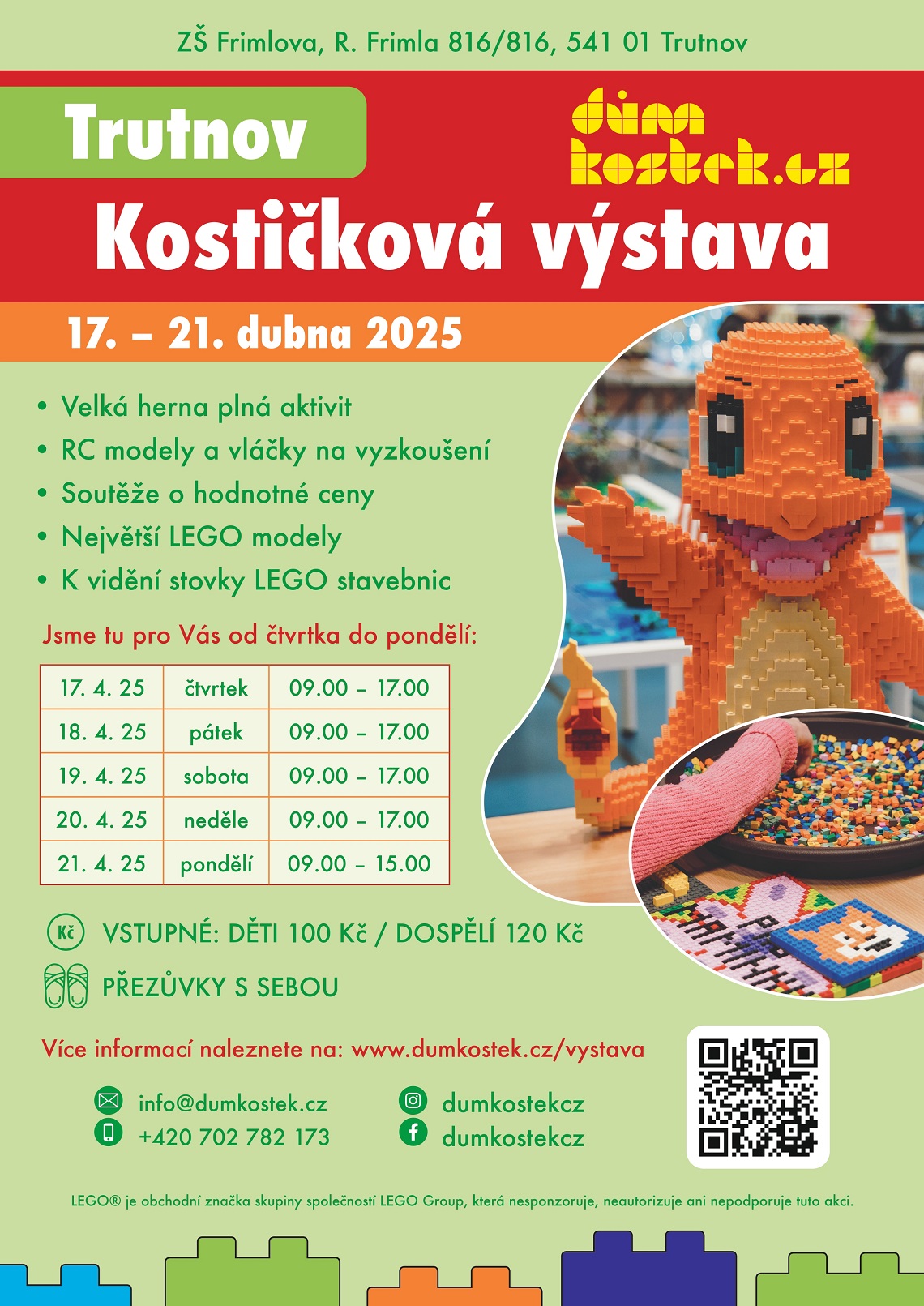 Kostičková výstava LEGO stavebnic Důmkostek.cz v Rychnově nad Kněžnou