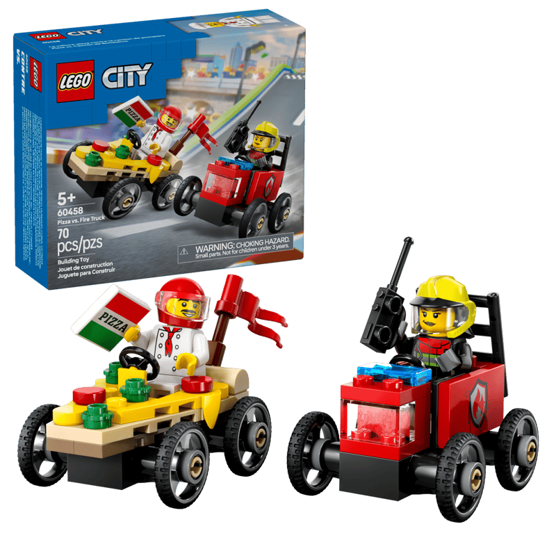 LEGO® City 60458 Pretekársky balíček: Rozvoz pizzy vs. hasičské auto